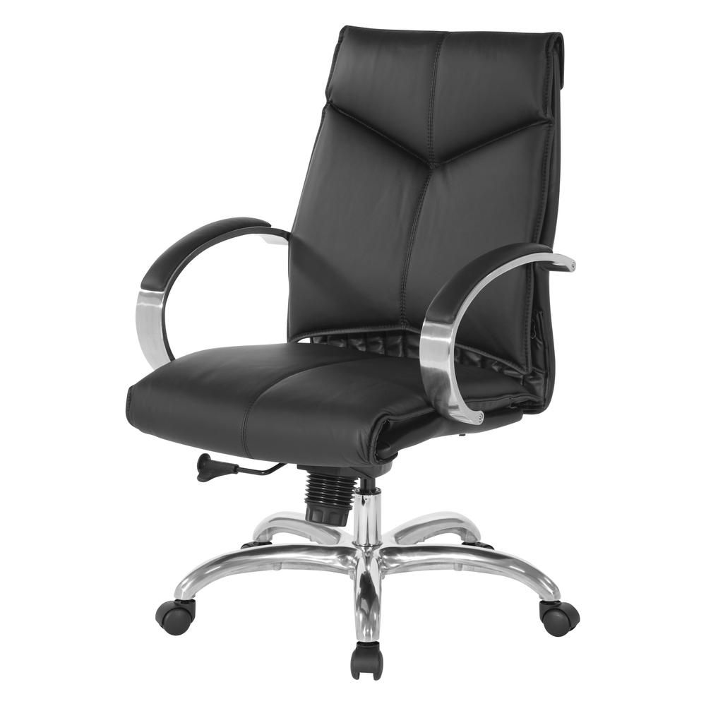 Deluxe Mid Back Black Lthr Chair. Picture 2