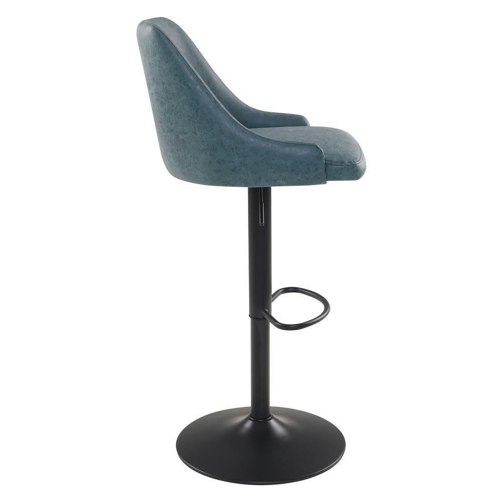 Sylmar Height Adjustable Stool in Navy Faux Leather. Picture 4