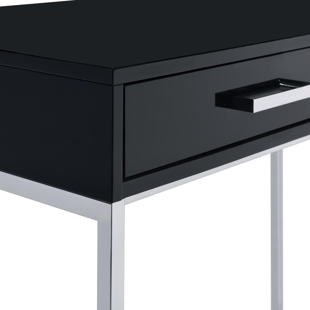 Alios Desk with Black Gloss Finish and Chrome Frame. Picture 10