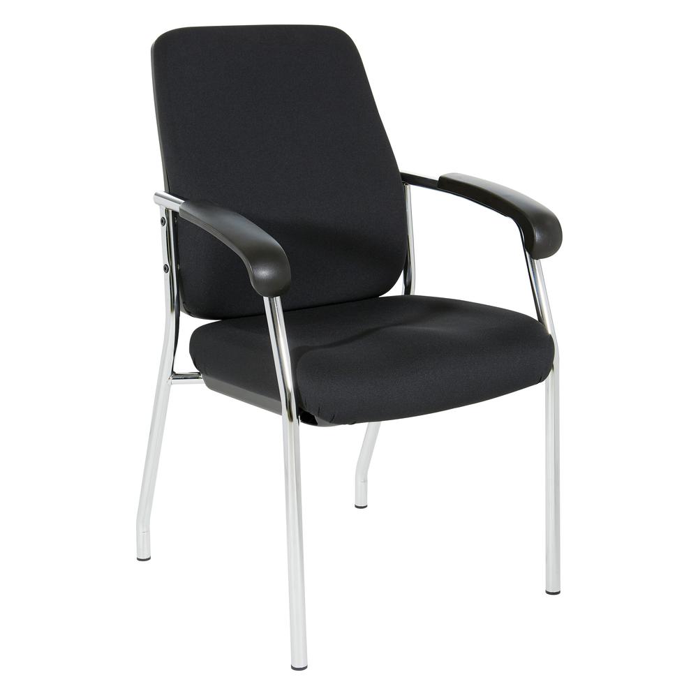 High Back Guest Chair with Chrome Frame in Coal Finish, 83750C-30. Picture 1