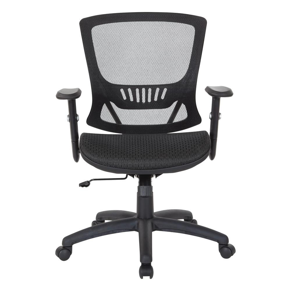 Mesh Screen Seat and Back Manager's Chair with Height Adjustable Arms and Nylon Base, EM98910-3. Picture 2