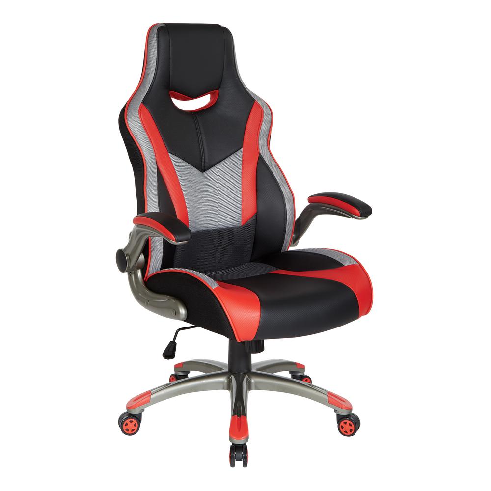 Uplink Gaming Chair in Faux Leather with Red Accents, UPK25. Picture 1