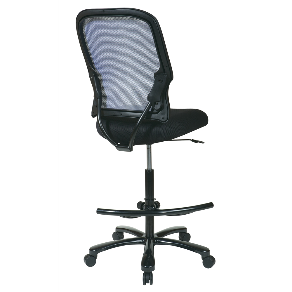 Big Man's Dark AirGrid® Back with Black Mesh Seat Double Layer Seat Drafting Chair. Picture 3
