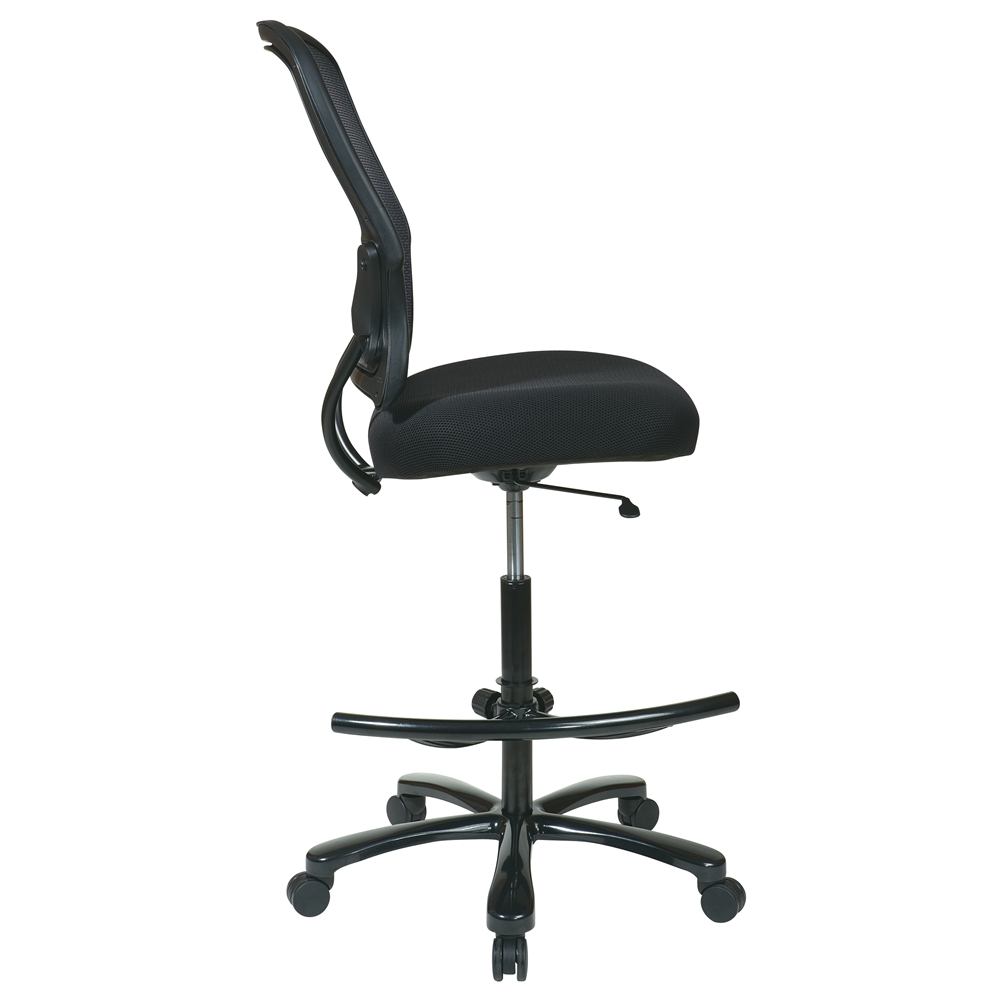 Big Man's Dark AirGrid® Back with Black Mesh Seat Double Layer Seat Drafting Chair. Picture 2