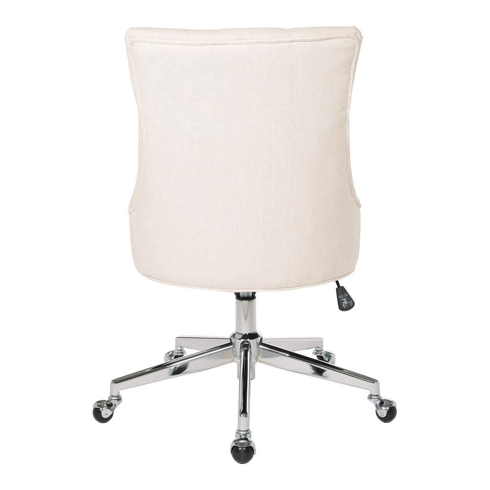 Amelia Office Chair in Linen Fabric with Chrome Base, AME26-L32. Picture 4