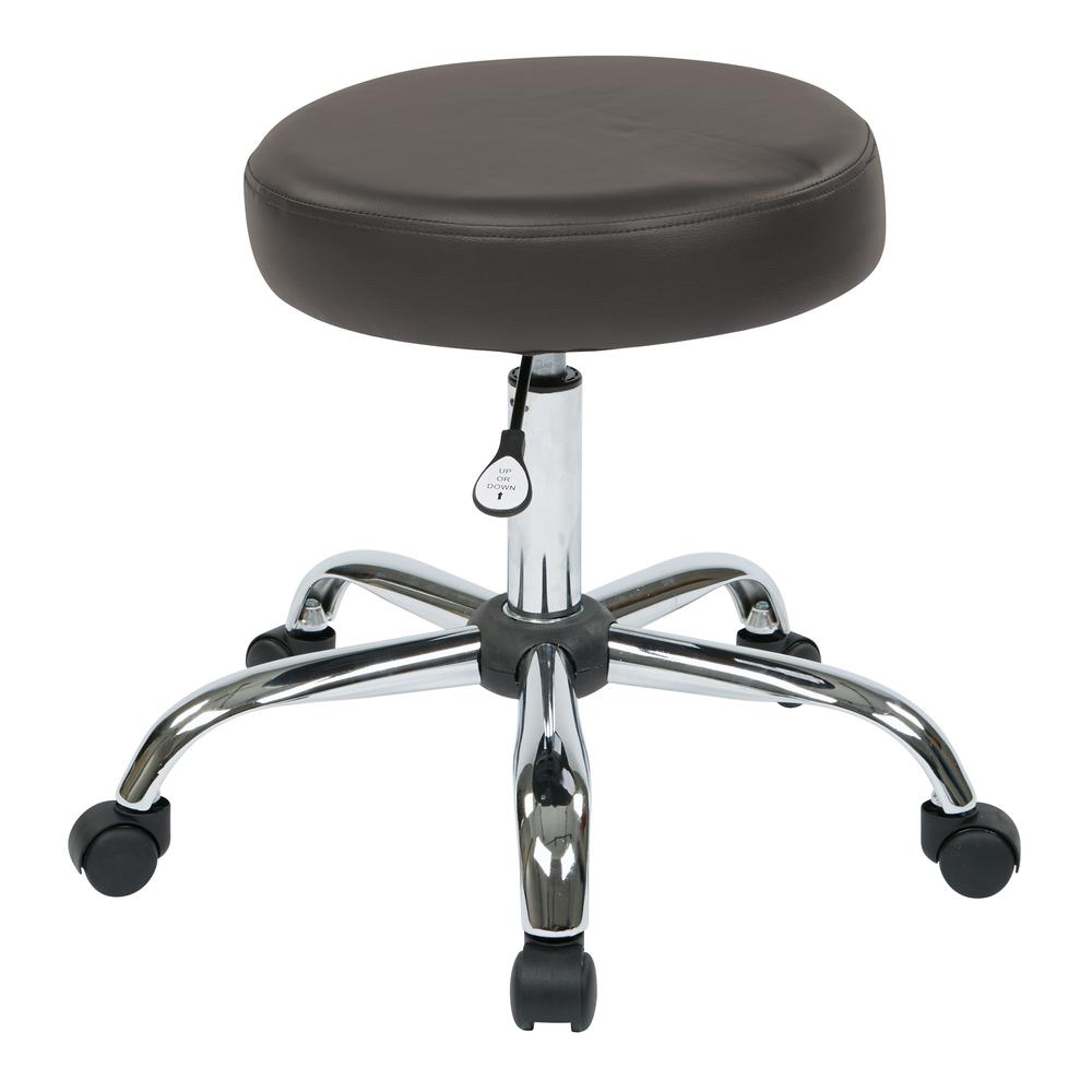 Pneumatic Drafting Chair. Backless stool with Dillon Fabric Seat. Height Adjustment 19.25 to 24.5, ST428V-R111. Picture 3