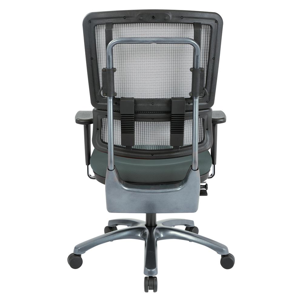 Vertical Grey Mesh Back Chair with Titanium Base and Grey Mesh Seat, 99667T-2M. Picture 5