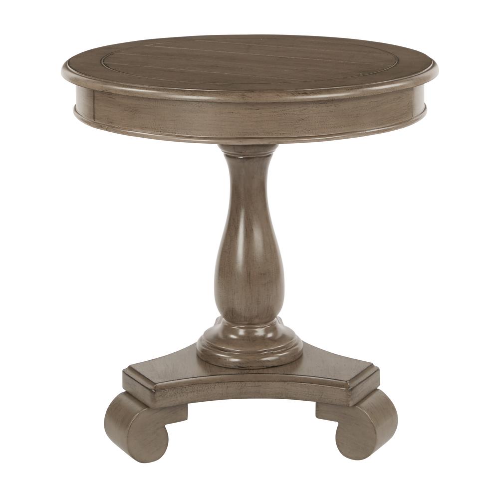 Avalon Hand Painted Round Accent table in Brushed Java Finish, BP-AVLAT-YCM5. Picture 2