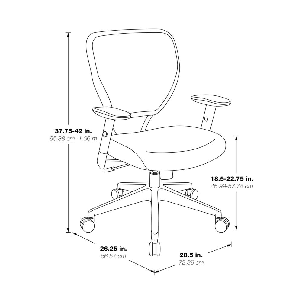 Antimicrobial Dillon Stratus Seat and Back Task Chair with Adjustable Angled Arms and Nylon Base, 5500D-R103. Picture 2
