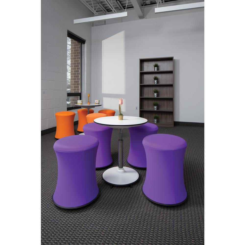 Active Height Stool with White Frame and Purple Fabric 18"-26", ACT3020-512. Picture 2