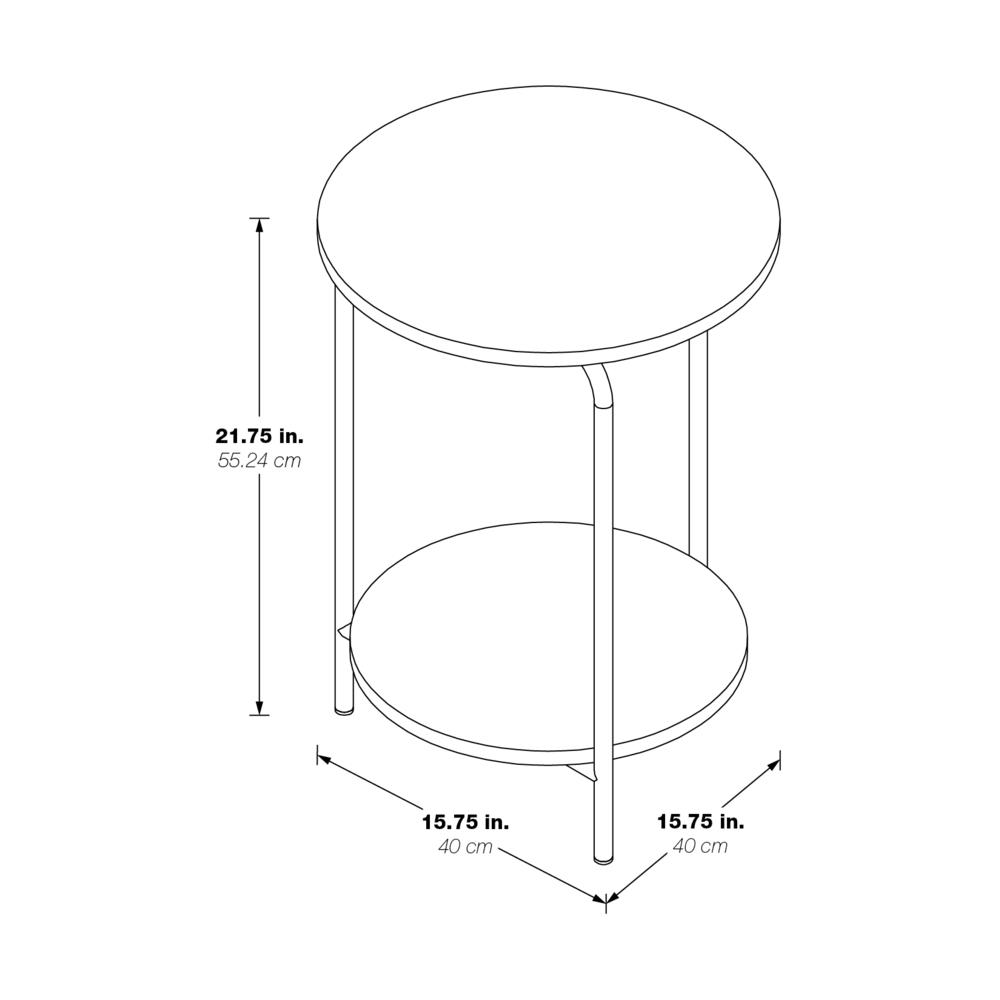Elgin Metal Accent Table in White. Picture 3
