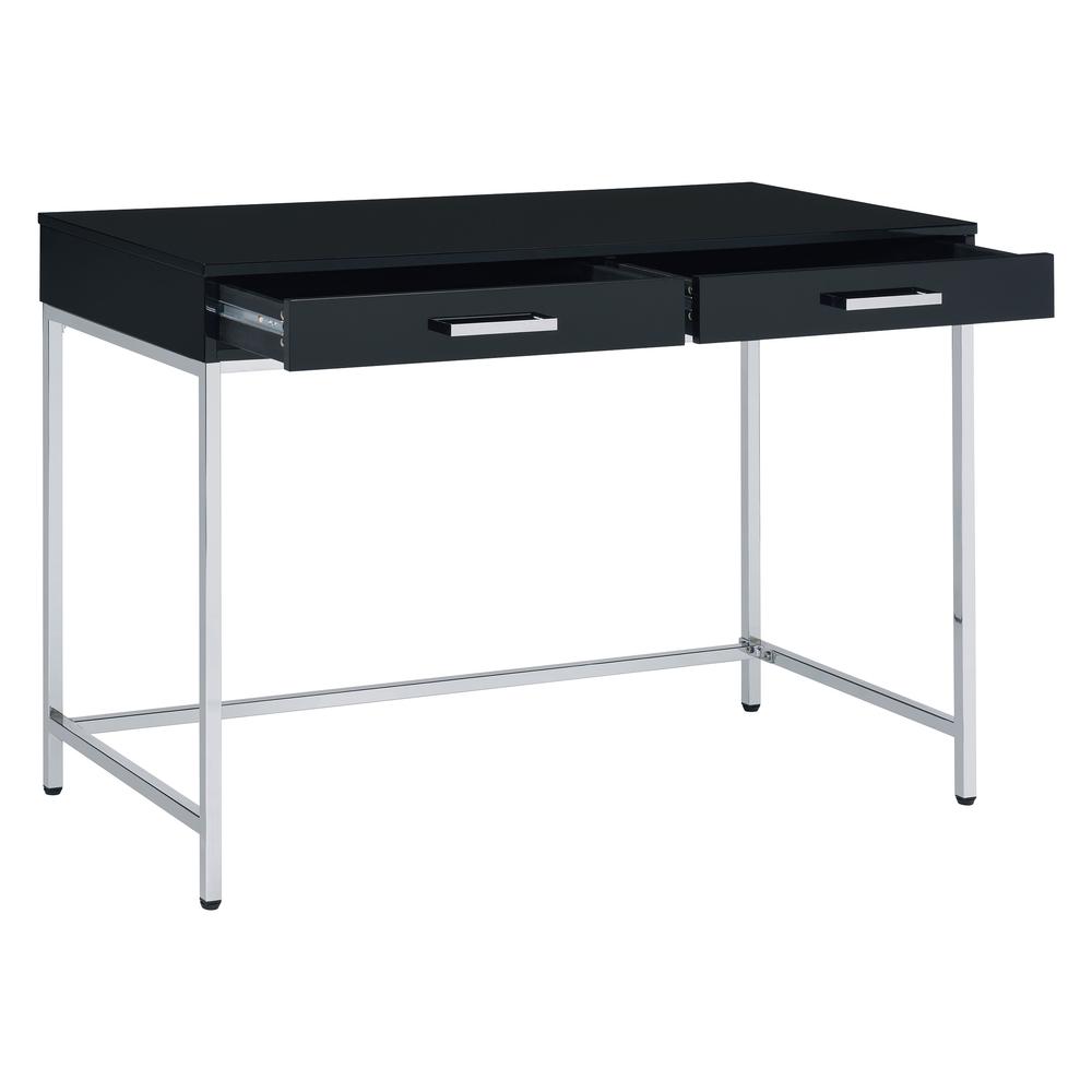 Alios Desk with Black Gloss Finish and Chrome Frame. Picture 7