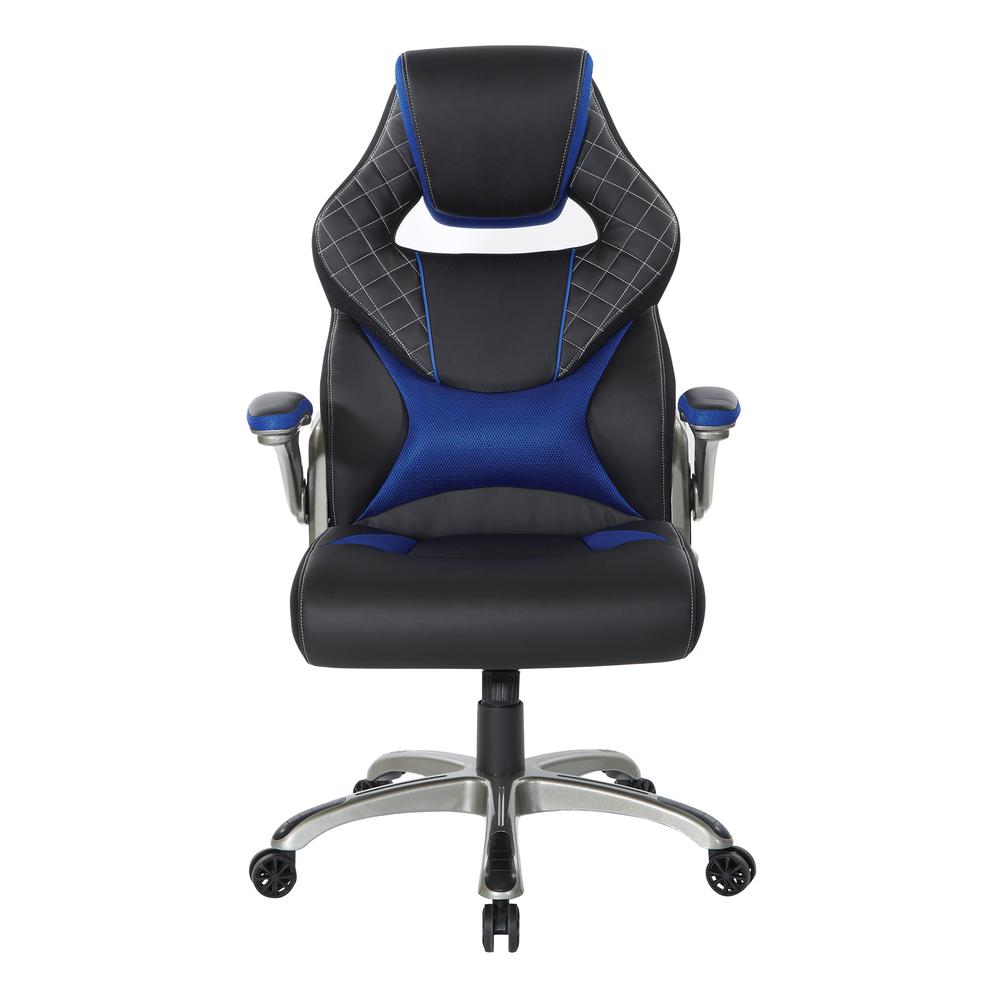 Oversite Gaming Chair in Faux Leather with White Accents, OVR25-WH. Picture 3