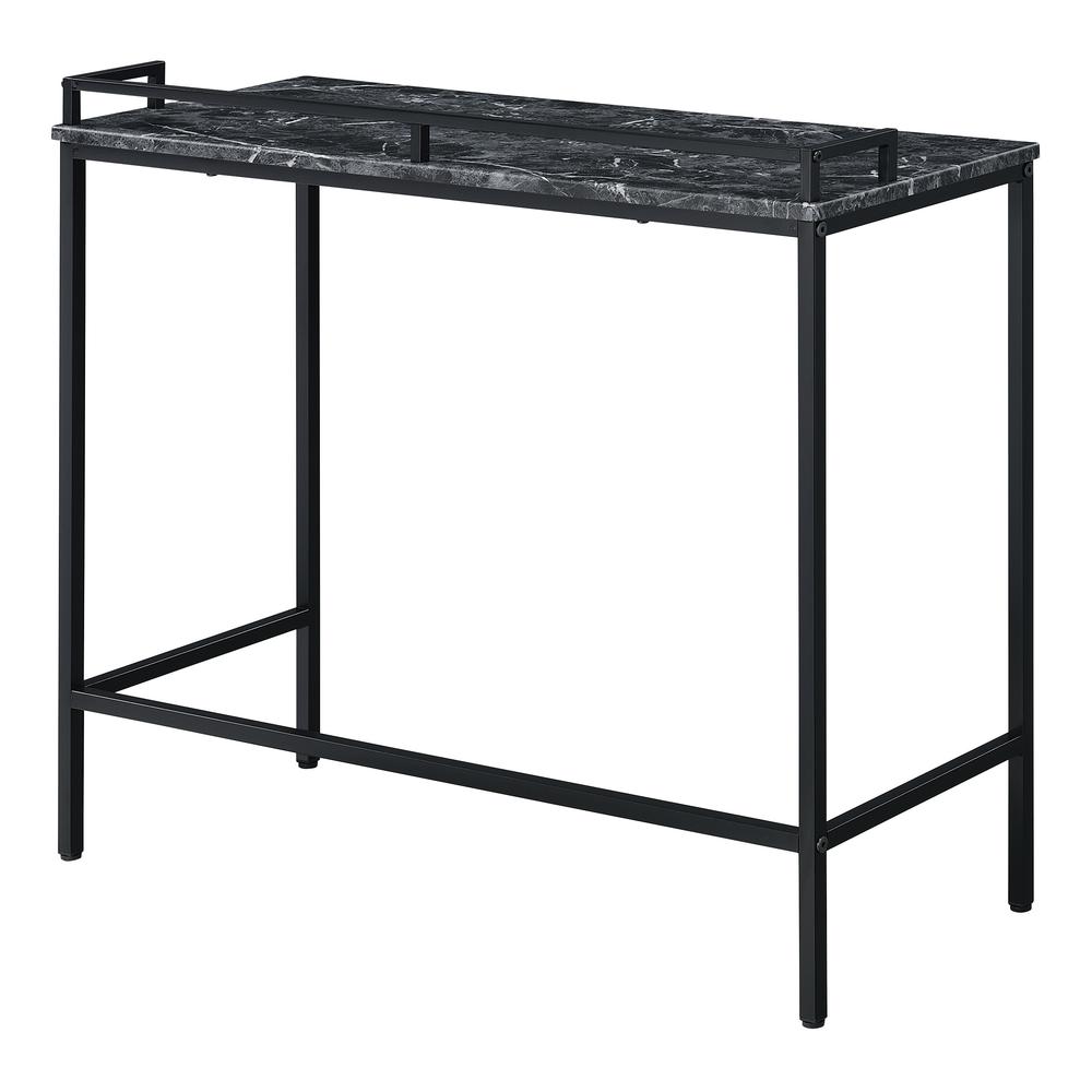Brighton Console Table with Faux Black Marble Top and Black Metal Frame. Picture 5