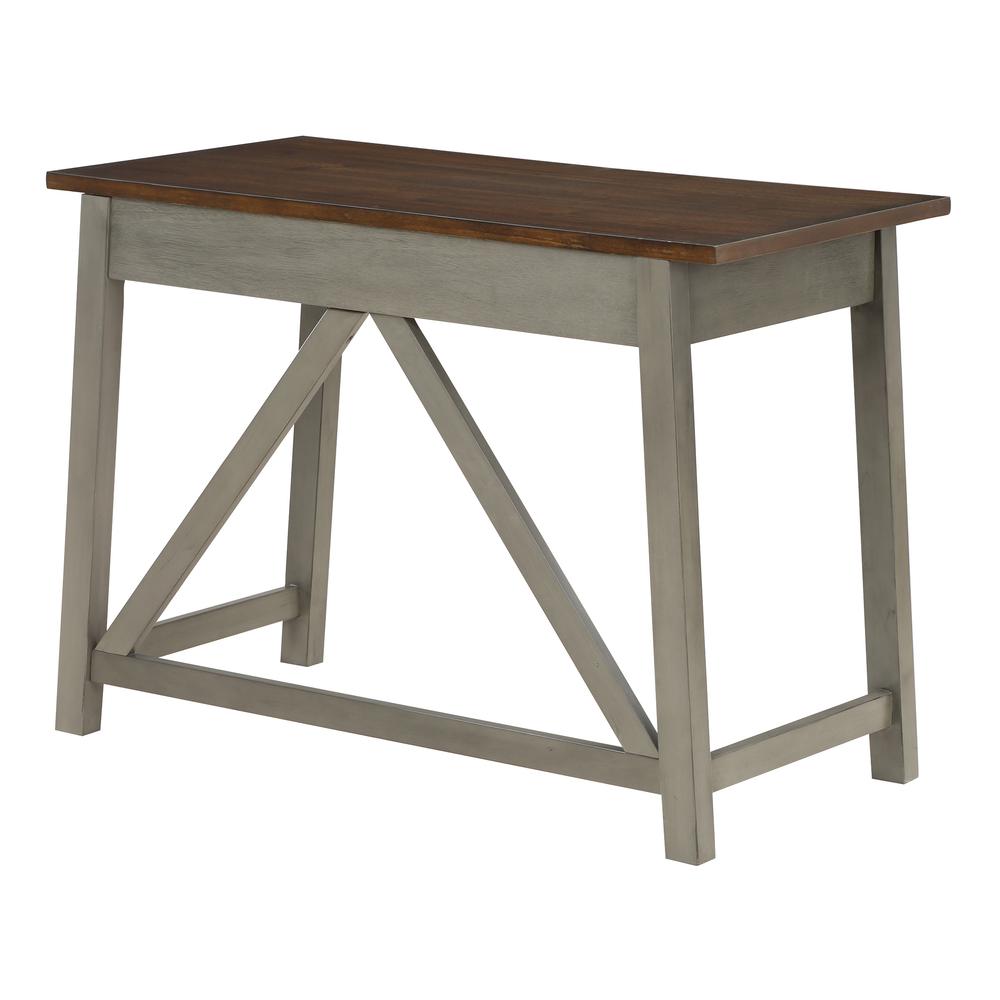 Milford Rustic Writing Desk w/ Drawers in Slate Grey Finish. Picture 5