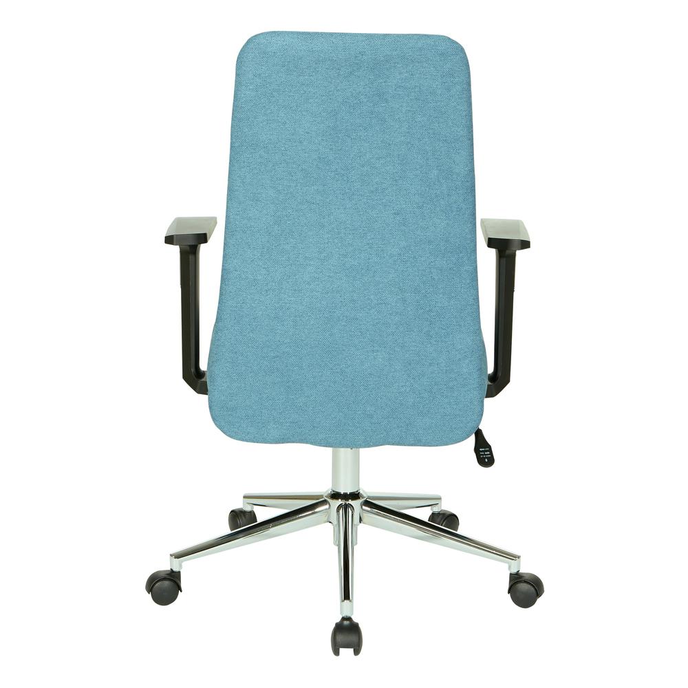 Evanston Office Chair in Sky Fabric with Chrome Base, EVA26-E18. Picture 4