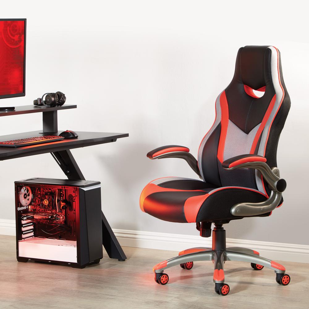 Uplink Gaming Chair in Faux Leather with Red Accents, UPK25. Picture 6