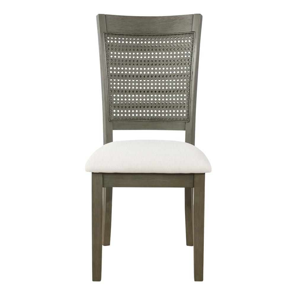 Walden Cane Back Dining Chair 2pk, Linen / Antique Grey. Picture 4