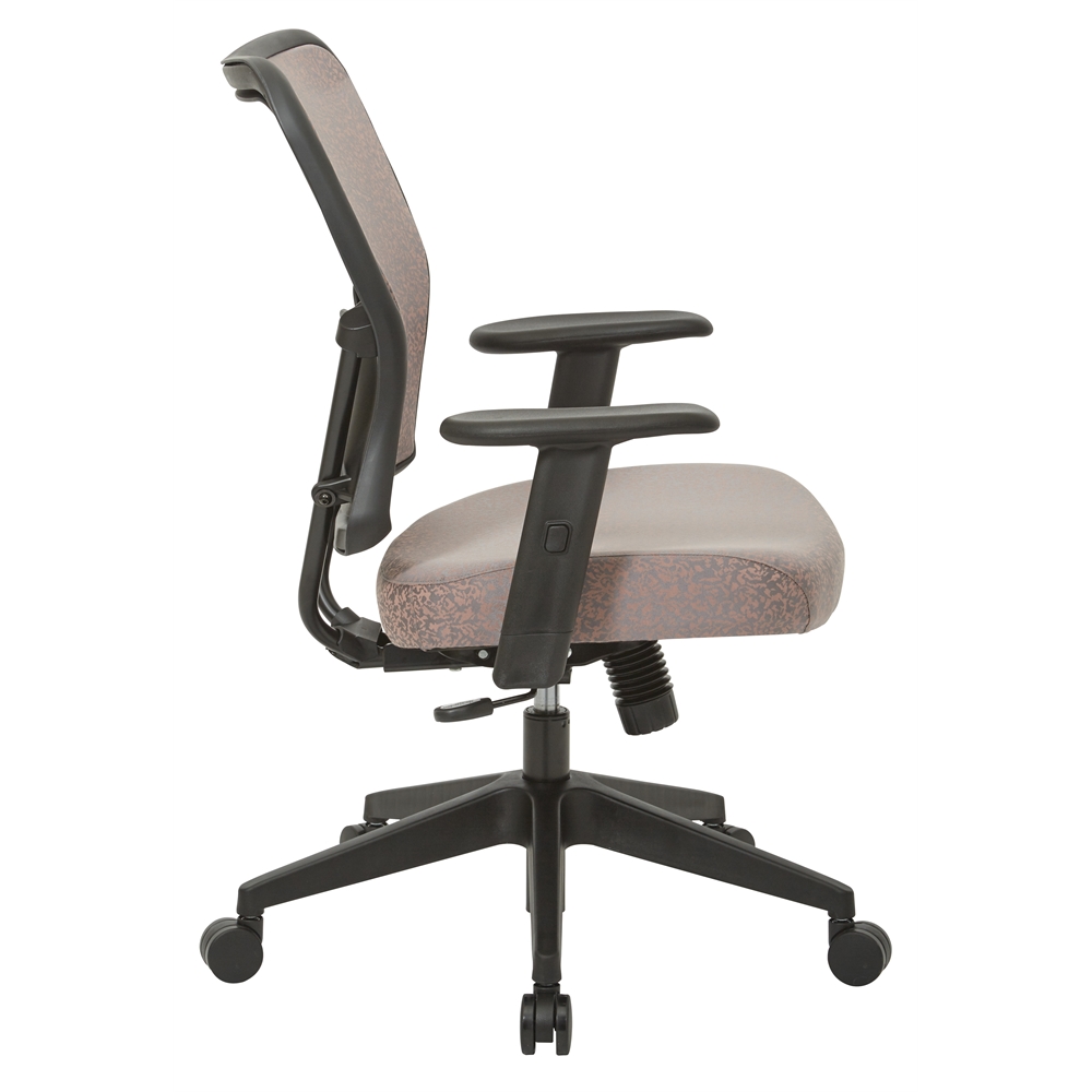 Deluxe 2 to 1 Mechanical Height Adjustable Arms Chair in Salmon Fabric. Picture 2