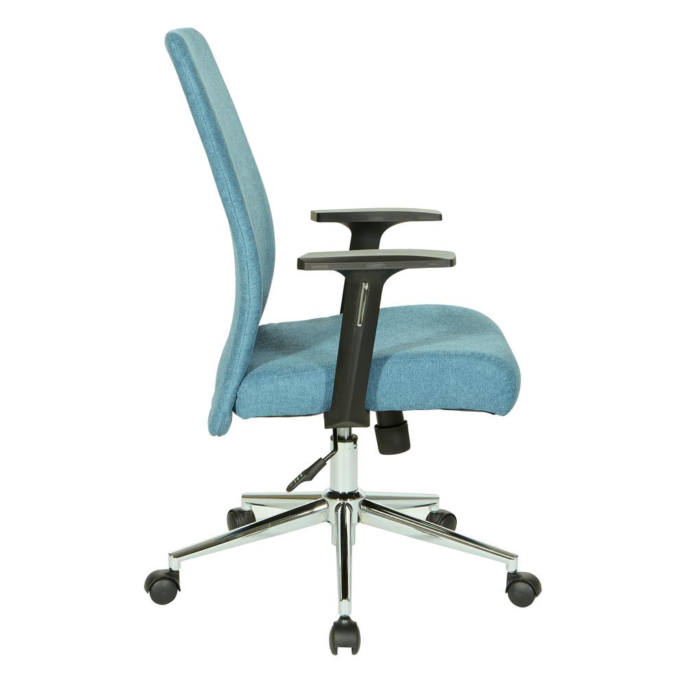 Evanston Office Chair in Sky Fabric with Chrome Base, EVA26-E18. Picture 3
