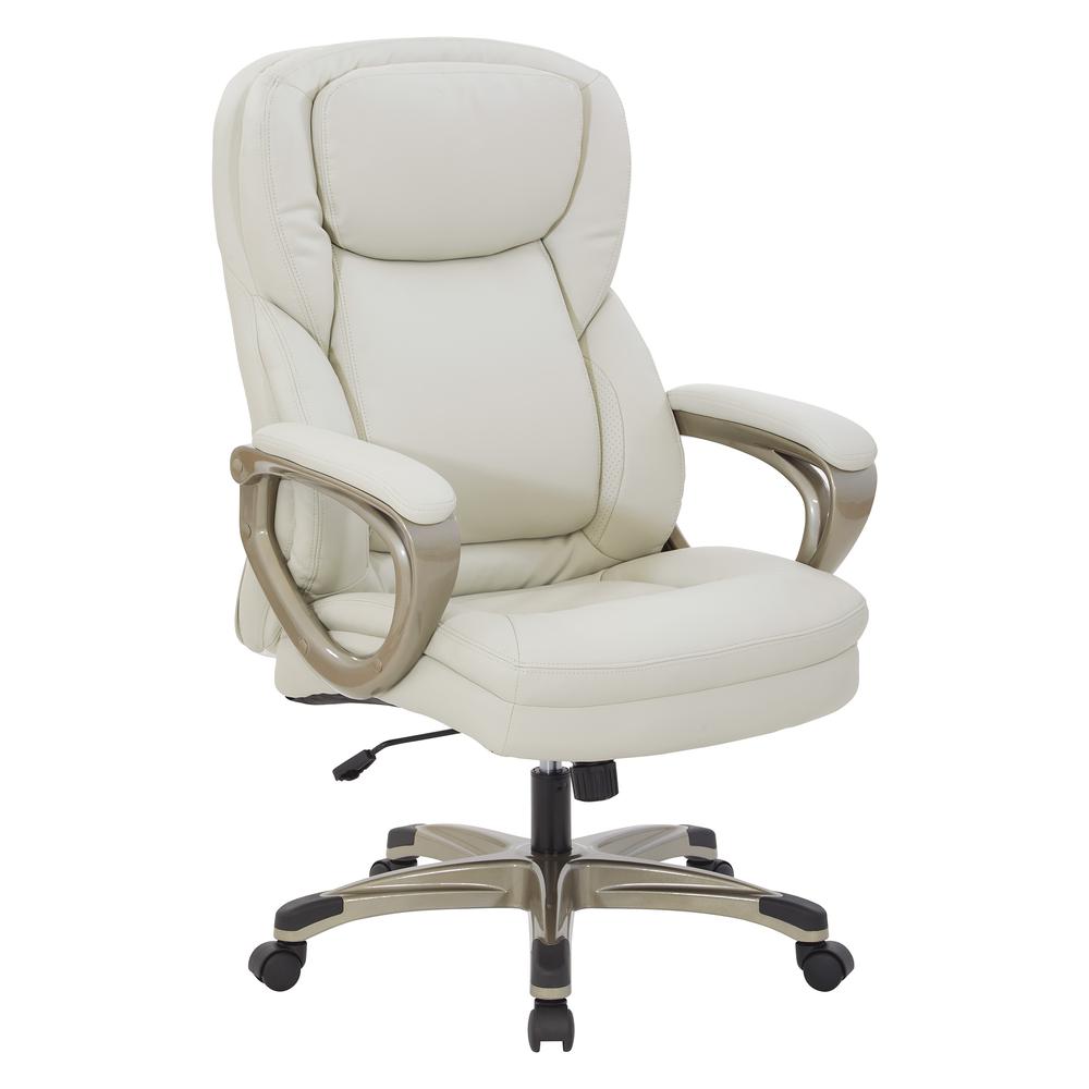 Exec Bonded Lthr Office Chair, Cream / Cocoa. Picture 1