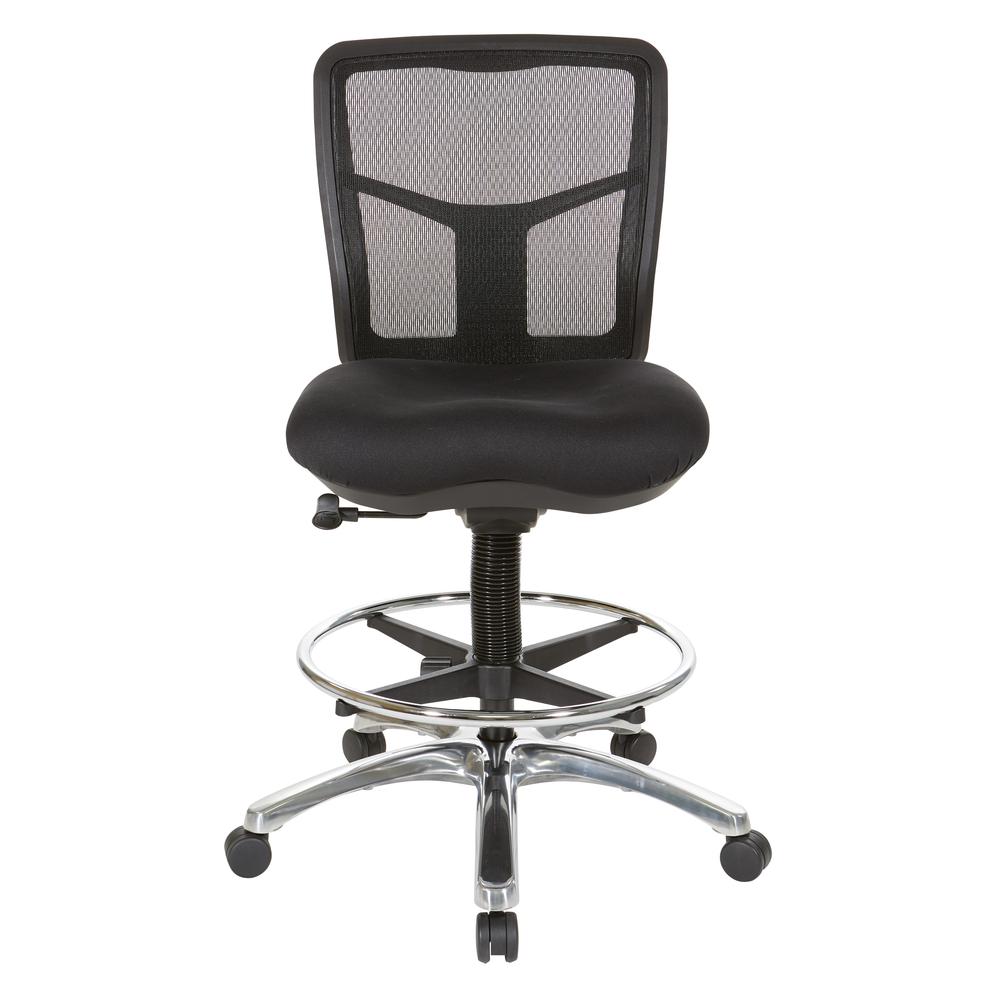 Drafting Mesh Chair in Black with Adjustable Footring Chrome Base, 92583C-30. Picture 2