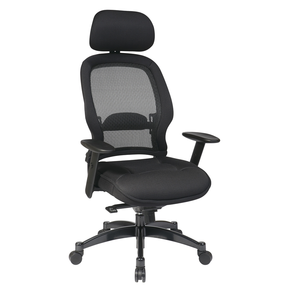 Professional Deluxe Black Breathable Mesh Back Chair. Picture 1