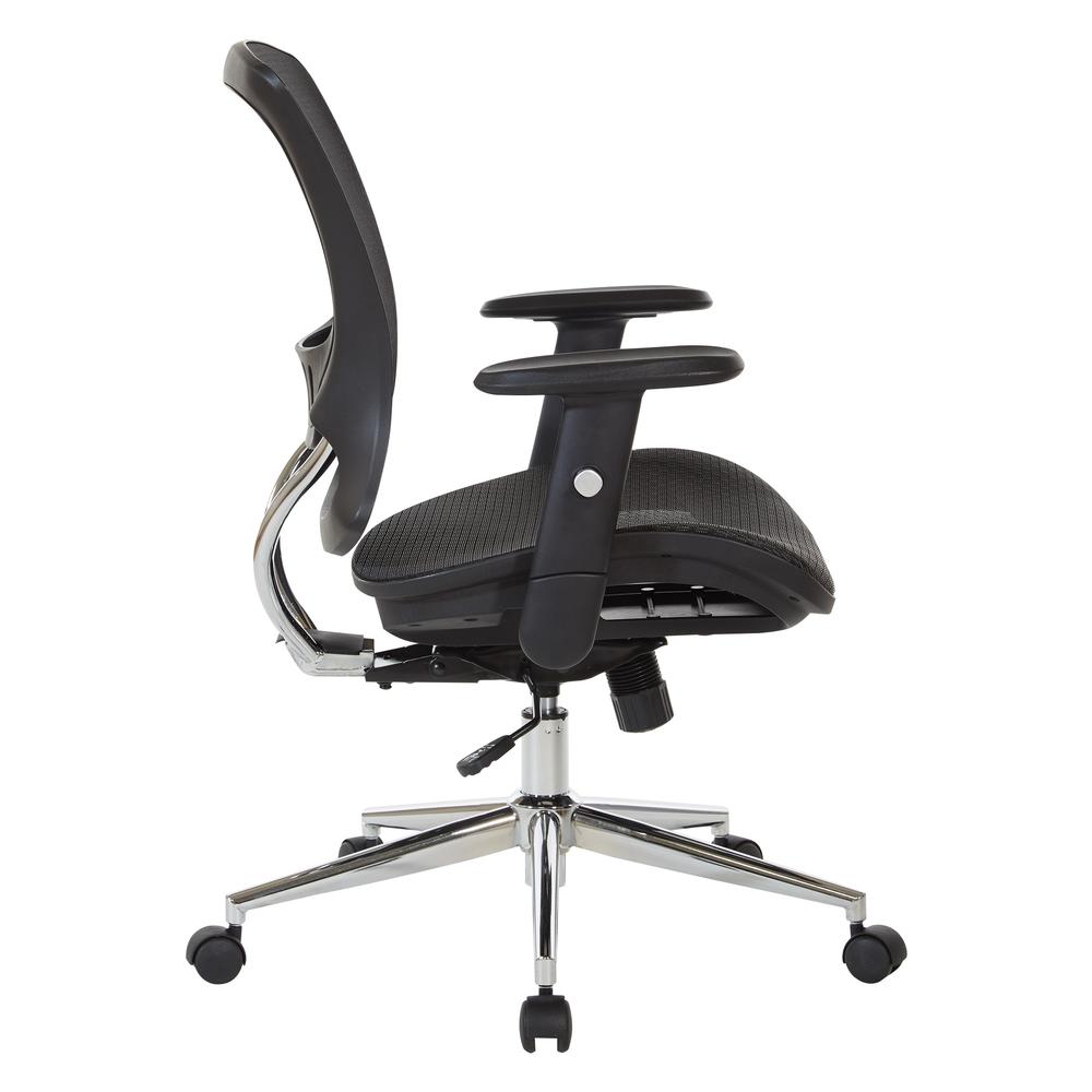 Mesh Screen Seat and Back Manager's Chair with Height Adjustable Arms and Chrome Base, EM98910C-3. Picture 4
