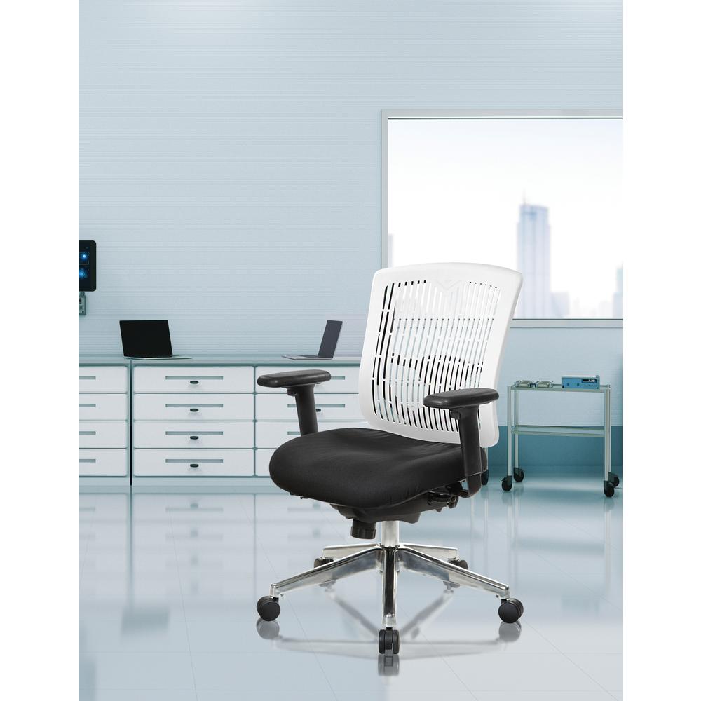 Contoured White Plastic Back Manager's Chair , 97898CWH-30. Picture 6