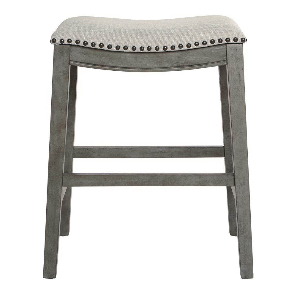 24" Saddle Stool 2-pack, Grey / Antique Grey. Picture 3