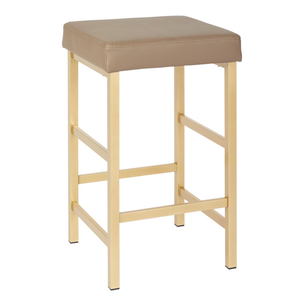 26" Gold Backless Stool. Picture 1