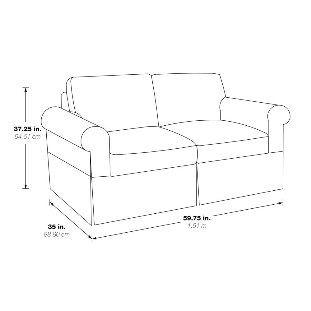 Loveseat with Fog Slip Cover. Picture 5