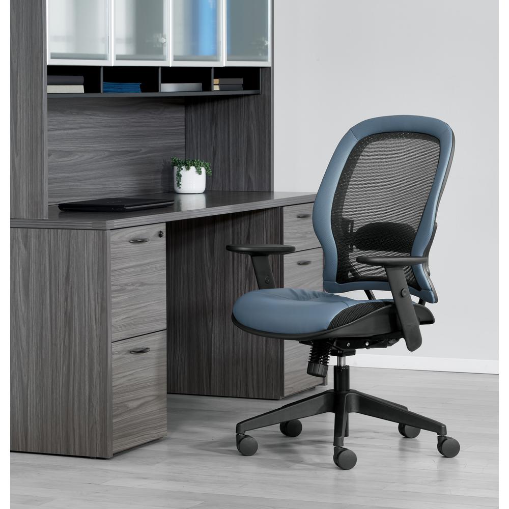 Dark Air Grid® Back Managers Chair, Black/Blue. Picture 8