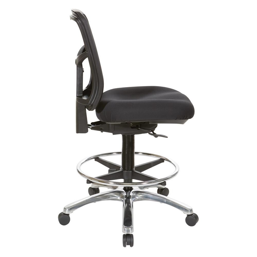 Drafting Mesh Chair in Black with Adjustable Footring Chrome Base, 92583C-30. Picture 3