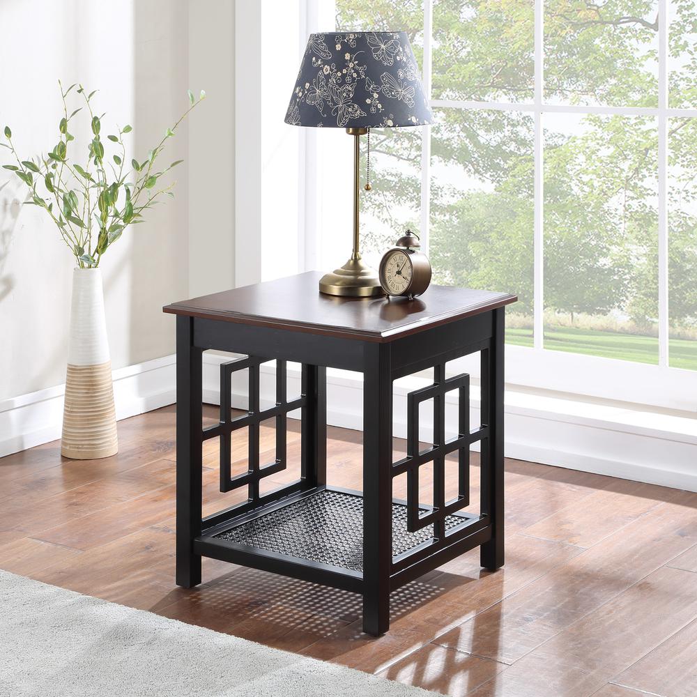 Oxford Side Table, Black Frame / Cherry Top. Picture 6
