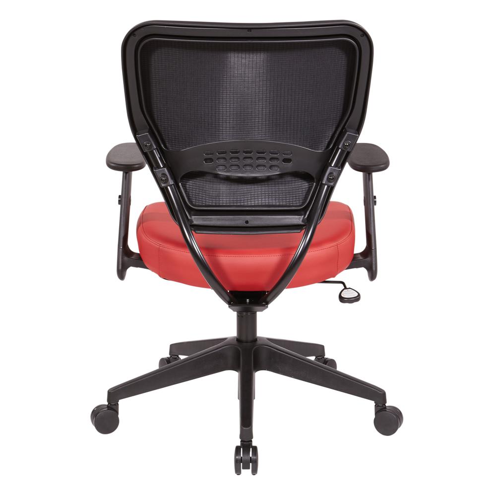 Antimicrobial Dillon Lipstick Seat and Back Task Chair with Adjustable Angled Arms and Nylon Base, 5500D-R100. Picture 5