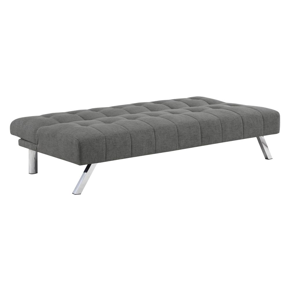 Sawyer Futon in Grey Fabric with Stainless Steel Legs. Picture 10