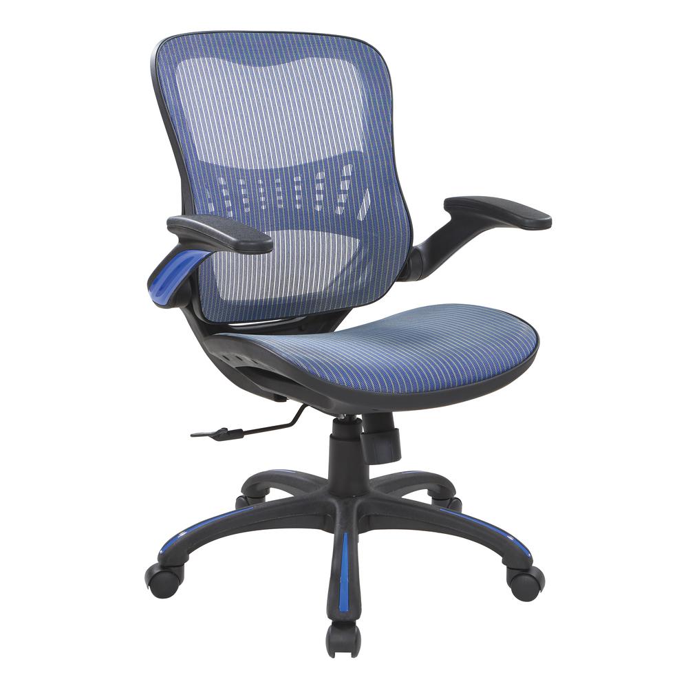 Mesh Seat and Back Manager’s Chair in Blue Mesh, 69906-7. Picture 1
