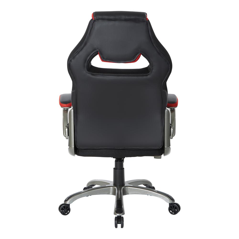 Oversite Gaming Chair in Faux Leather with Red Accents, OVR25-RD. Picture 5