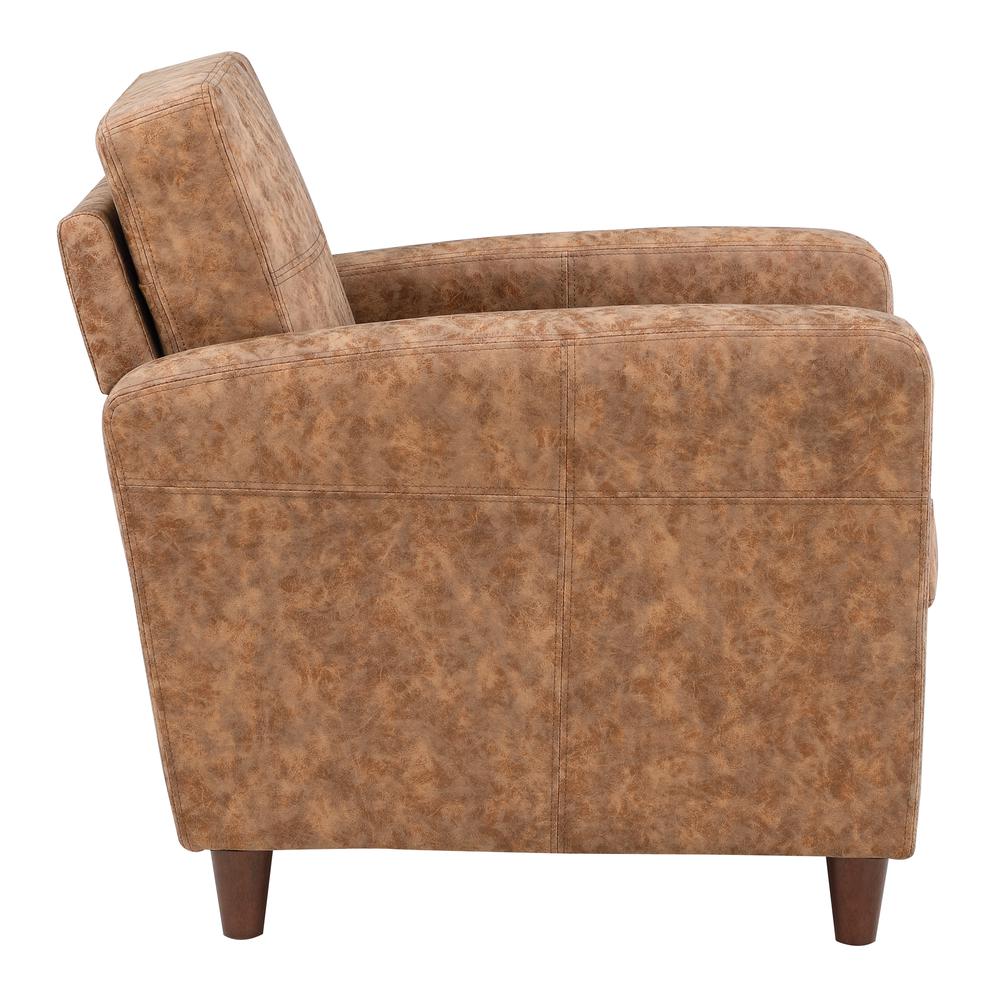 Venus Club Chair in Sand Faux Leather and Medium Espresso Legs, VNS51A-P42. Picture 4