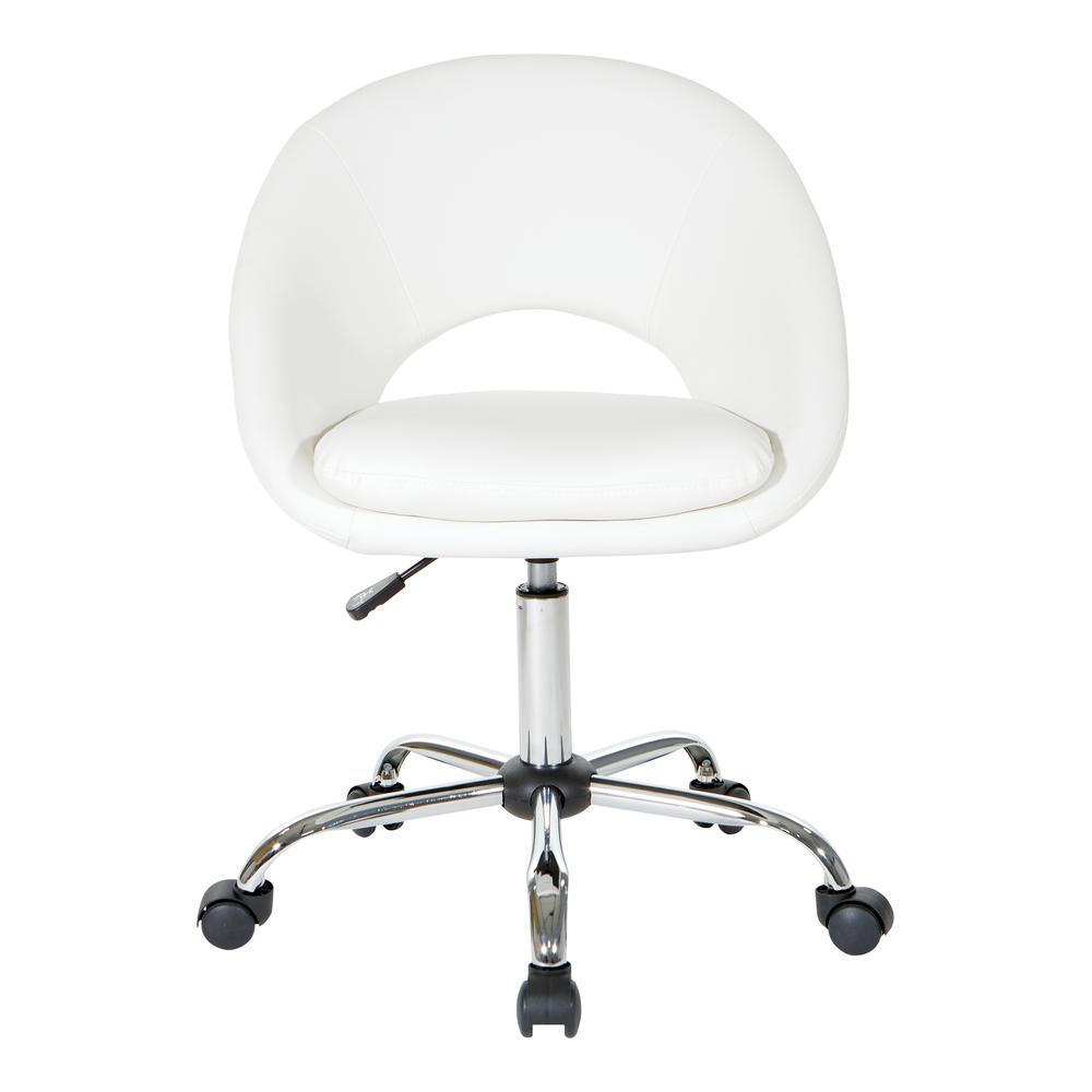 Milo Height Adjustable Home Office Chair in Durable White Faux Leather, ML26SA-W32. Picture 2