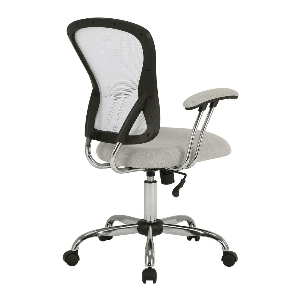 Gianna Task Chair with White Mesh Back and Linen Stone Seat. Picture 6