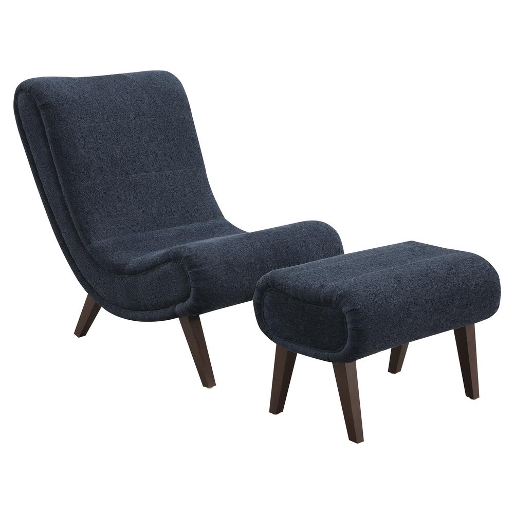 Hawkins Lounger with Ottoman, Indigo. Picture 1