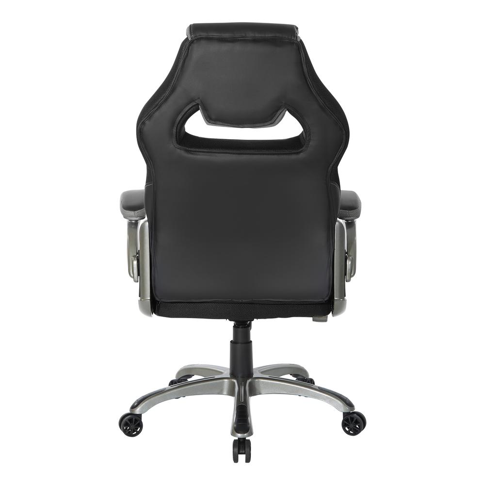 Oversite Gaming Chair in Faux Leather with Grey Accents, OVR25-GRY. Picture 5