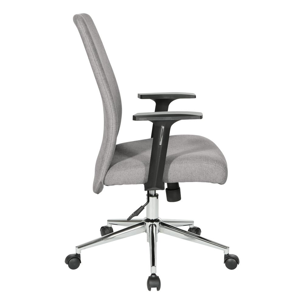 Evanston Office Chair in Fog Fabric with Chrome Base, EVA26-E17. Picture 3