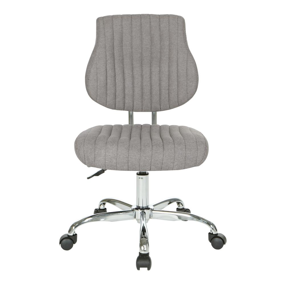 Sunnydale Office Chair in Fog Fabric with Chrome Base, SNN26-E17. Picture 2