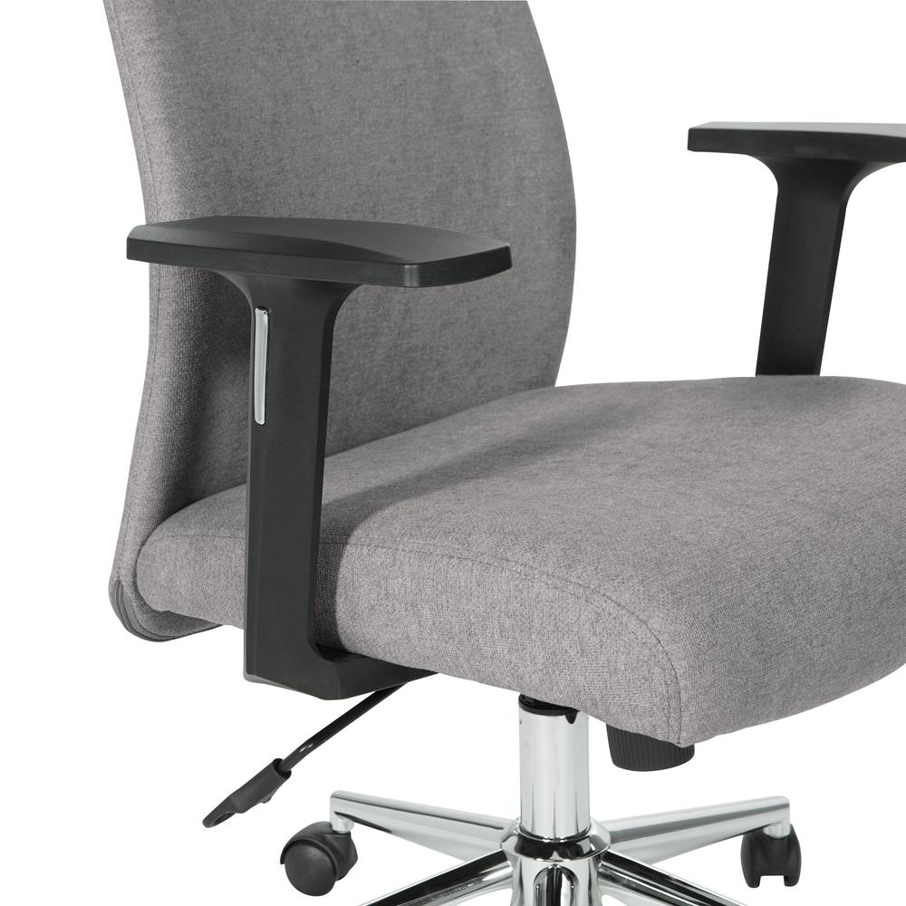Evanston Office Chair in Fog Fabric with Chrome Base, EVA26-E17. Picture 6