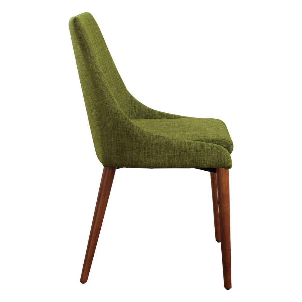 Palmer Mid-Century Modern Fabric Dining Accent Chair in Green Fabric 2 Pack, PAM2-M17. Picture 3