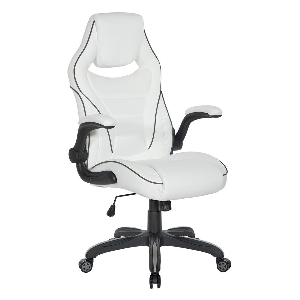 Xeno Gaming Chair in White Faux Leather, XEN25-WH. Picture 1