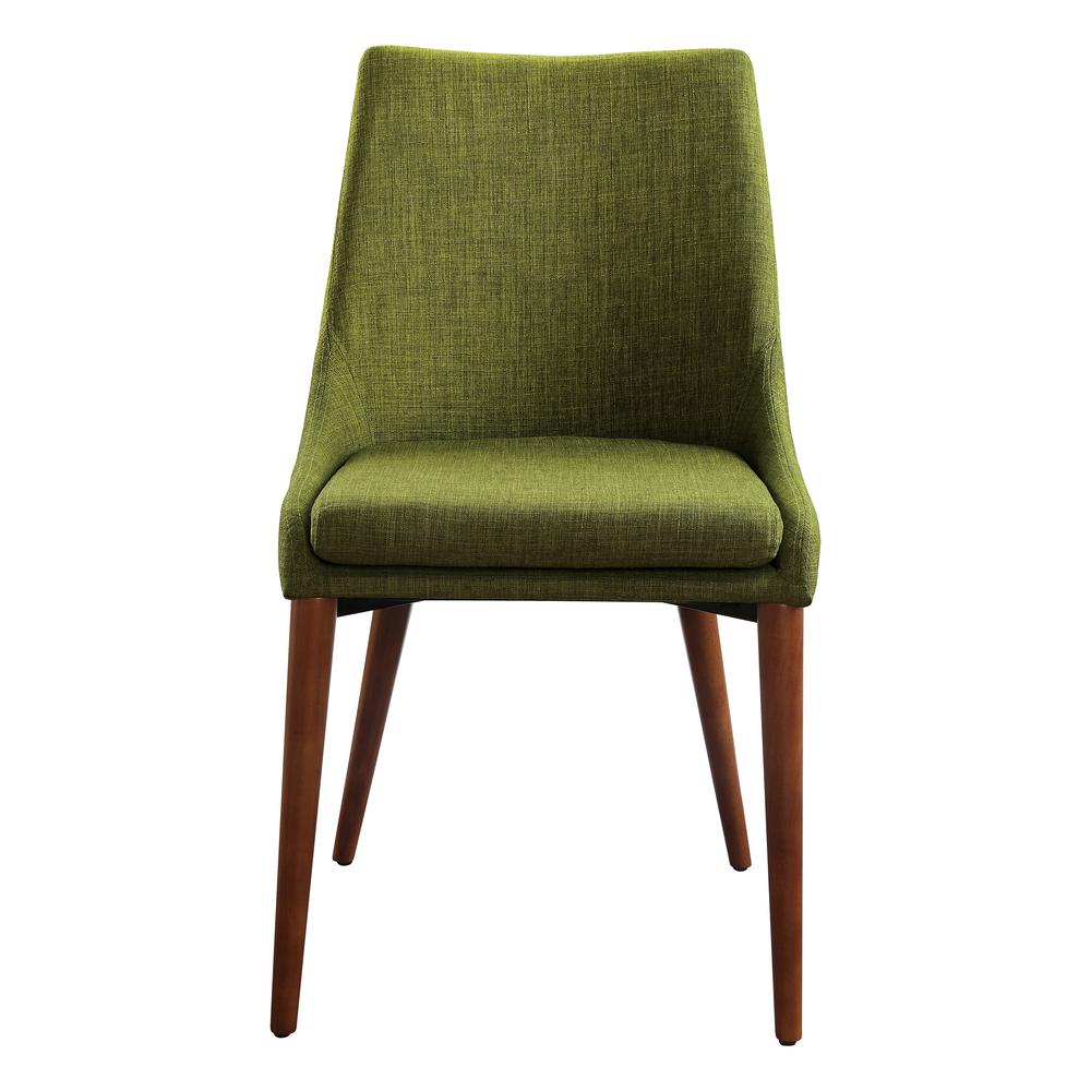 Palmer Mid-Century Modern Fabric Dining Accent Chair in Green Fabric 2 Pack, PAM2-M17. Picture 2